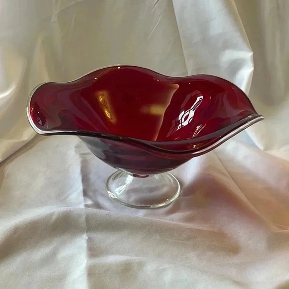 Vintage Red Murano Glass Dish